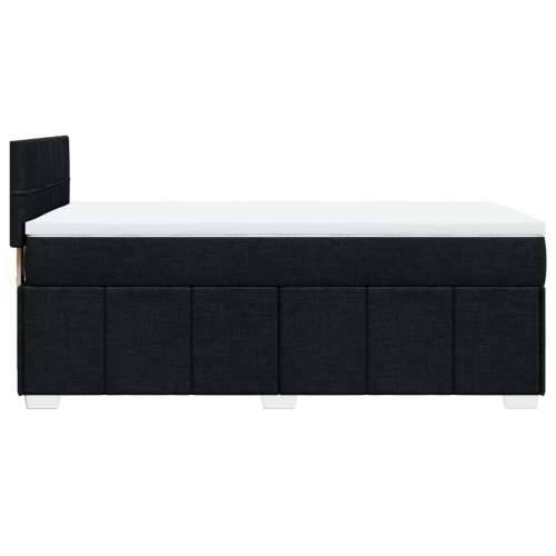 Box spring krevet s madracem crni 90x190 cm od tkanine - Crna 90 x 190 cm Blok s kvadratima Cijena