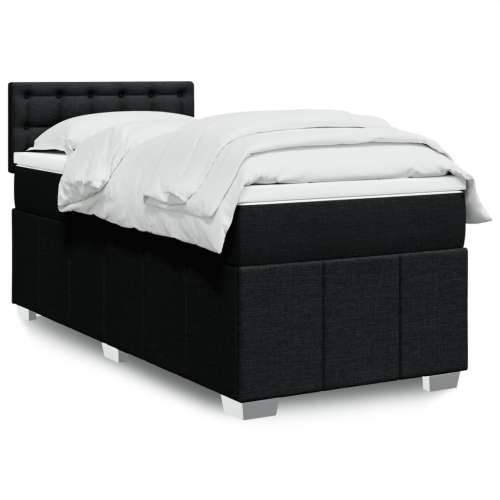 Krevet s oprugama i madracem crni 90x200 cm od tkanine - Crna 90 x 200 cm gumbi Cijena