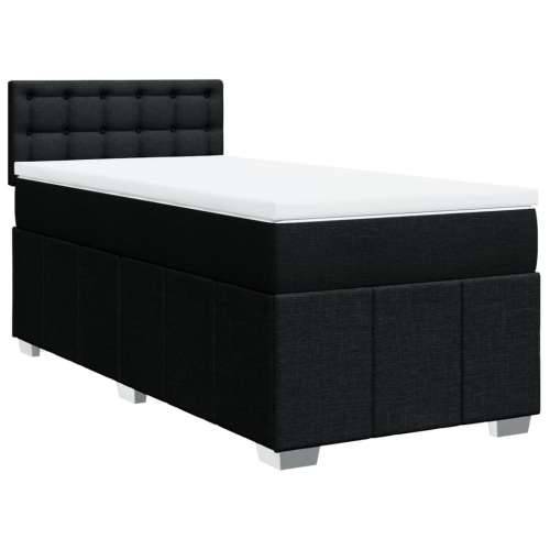 Krevet s oprugama i madracem crni 90x200 cm od tkanine - Crna 90 x 200 cm gumbi Cijena