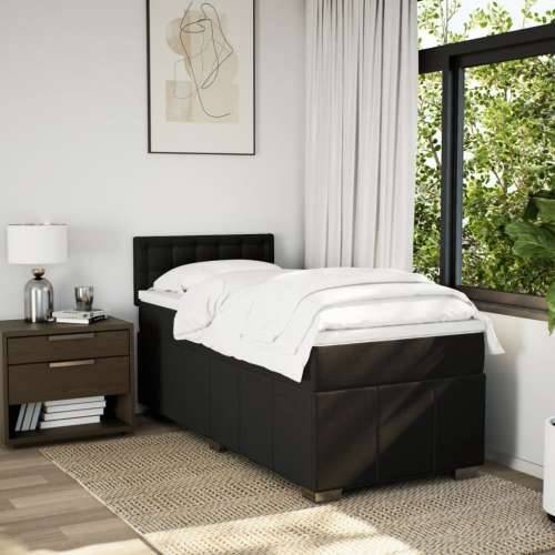 Krevet s oprugama i madracem crni 90x200 cm od tkanine - Crna 90 x 200 cm gumbi Cijena