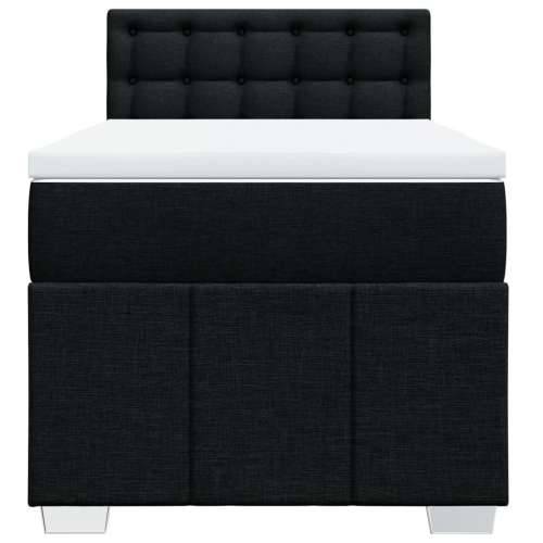 Krevet s oprugama i madracem crni 90x200 cm od tkanine - Crna 90 x 200 cm gumbi Cijena