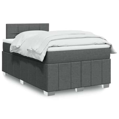 Krevet box spring s madracem tamnosivi 120 x 190 cm tkanina - Tamno siva 120 x 190 cm Blok s kvadratima Cijena