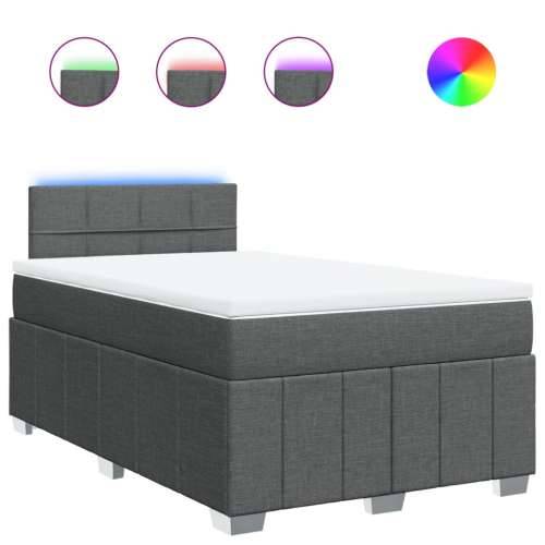 Krevet box spring s madracem tamnosivi 120 x 190 cm tkanina - Tamno siva 120 x 190 cm Blok s kvadratima Cijena