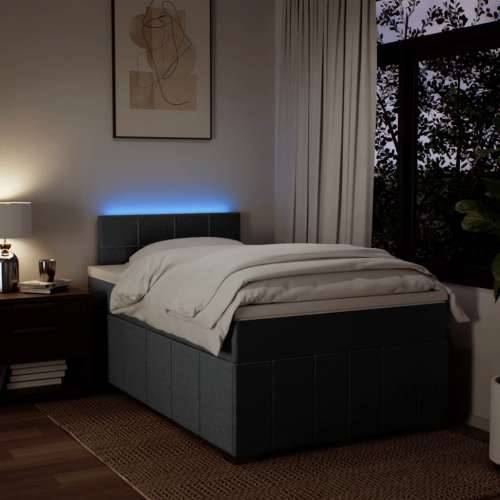 Krevet box spring s madracem tamnosivi 120 x 190 cm tkanina - Tamno siva 120 x 190 cm Blok s kvadratima Cijena