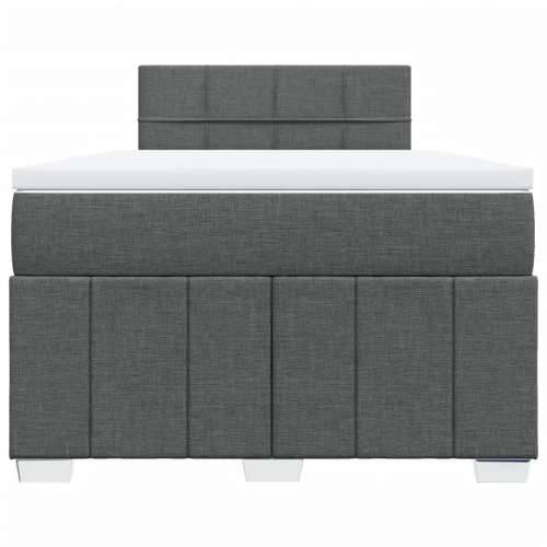 Krevet box spring s madracem tamnosivi 120 x 190 cm tkanina - Tamno siva 120 x 190 cm Blok s kvadratima Cijena