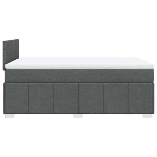 Krevet box spring s madracem tamnosivi 120 x 190 cm tkanina - Tamno siva 120 x 190 cm Blok s kvadratima Cijena
