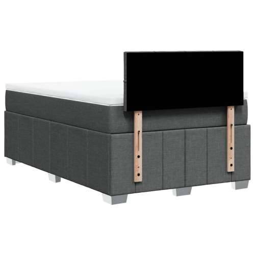 Krevet box spring s madracem tamnosivi 120 x 190 cm tkanina - Tamno siva 120 x 190 cm Blok s kvadratima Cijena