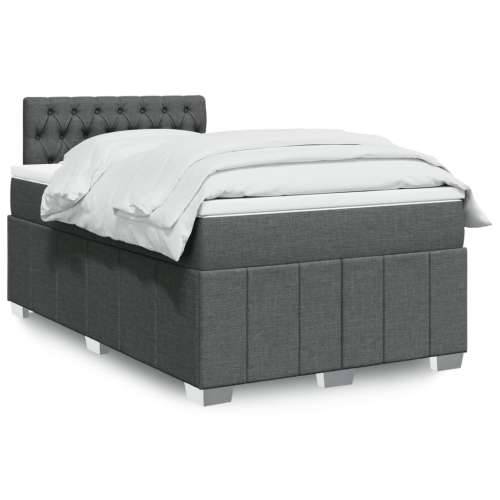 Krevet box spring s madracem tamnosivi 120 x 190 cm tkanina - Tamno siva 120 x 190 cm Dizajn s gumbima Cijena