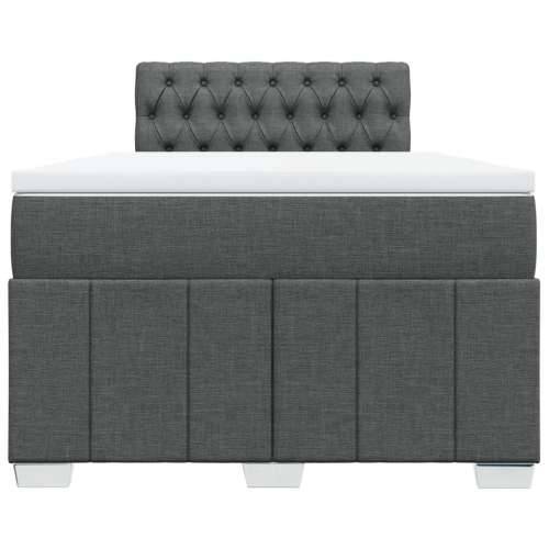 Krevet box spring s madracem tamnosivi 120 x 190 cm tkanina - Tamno siva 120 x 190 cm Dizajn s gumbima Cijena