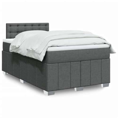 Krevet box spring s madracem tamnosivi 120 x 190 cm tkanina - Tamno siva 120 x 190 cm gumbi Cijena