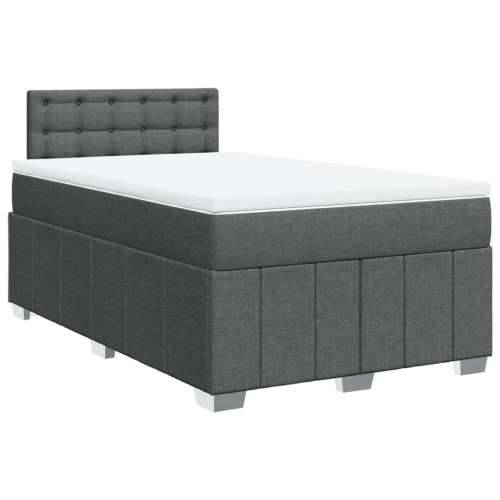 Krevet box spring s madracem tamnosivi 120 x 190 cm tkanina - Tamno siva 120 x 190 cm gumbi Cijena
