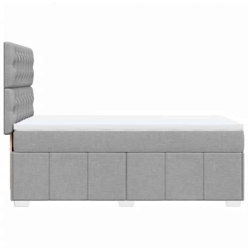 Box spring krevet s madracem svjetlosivi 90x190 cm od tkanine - Svjetlosiva 90 x 190 cm Dizajn s gumbima Cijena