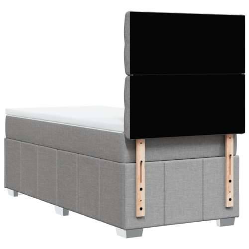 Box spring krevet s madracem svjetlosivi 90x190 cm od tkanine - Svjetlosiva 90 x 190 cm Dizajn s gumbima Cijena