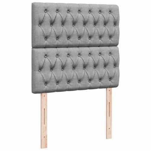 Box spring krevet s madracem svjetlosivi 90x190 cm od tkanine - Svjetlosiva 90 x 190 cm Dizajn s gumbima Cijena
