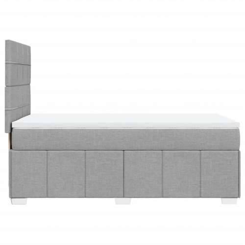 Krevet s oprugama i madracem svjetlosivi 100x200 cm od tkanine - Svjetlosiva 100 x 200 cm Blok s kvadratima Cijena