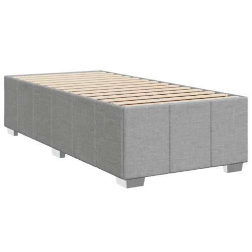 Krevet s oprugama i madracem svjetlosivi 100x200 cm od tkanine - Svjetlosiva 100 x 200 cm Blok s kvadratima Cijena