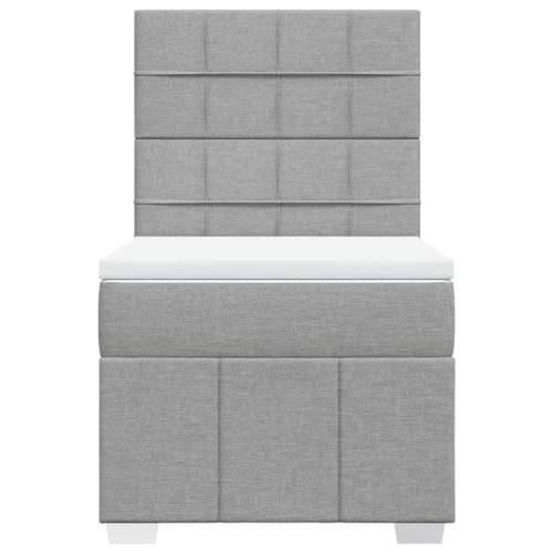 Okvir kreveta s oprugama i madrac svjetlosivi 80x200cm tkanina - Svjetlosiva 80 x 200 cm Blok s kvadratima Cijena