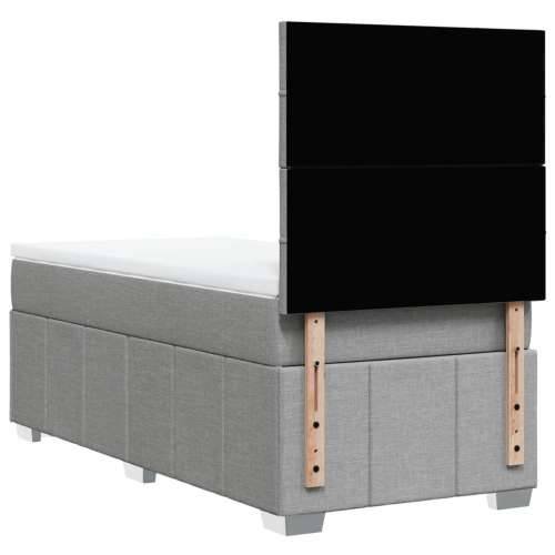 Okvir kreveta s oprugama i madrac svjetlosivi 80x200cm tkanina - Svjetlosiva 80 x 200 cm Blok s kvadratima Cijena