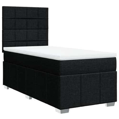 Box spring krevet s madracem crni 80 x 200 cm od tkanine - Crna 80 x 200 cm Blok s kvadratima Cijena