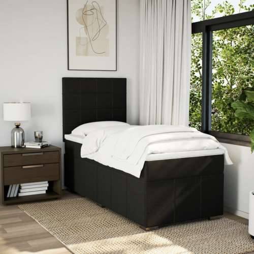 Box spring krevet s madracem crni 80 x 200 cm od tkanine - Crna 80 x 200 cm Blok s kvadratima Cijena