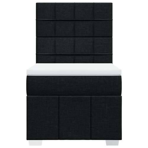Box spring krevet s madracem crni 80 x 200 cm od tkanine - Crna 80 x 200 cm Blok s kvadratima Cijena