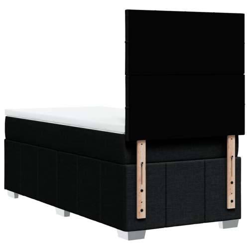 Box spring krevet s madracem crni 80 x 200 cm od tkanine - Crna 80 x 200 cm Blok s kvadratima Cijena