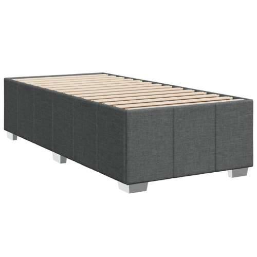 Krevet s oprugama i madracem tamnosivi 100 x 200 cm od tkanine - Tamno siva 100 x 200 cm Dizajn s gumbima Cijena