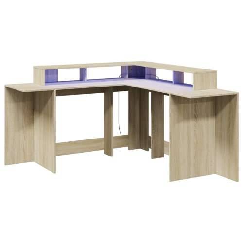 Radni stol s LED svjetlima 152x152x91 cm konstruirano drvo - sonoma hrast 152 x 152 x 91 cm Cijena