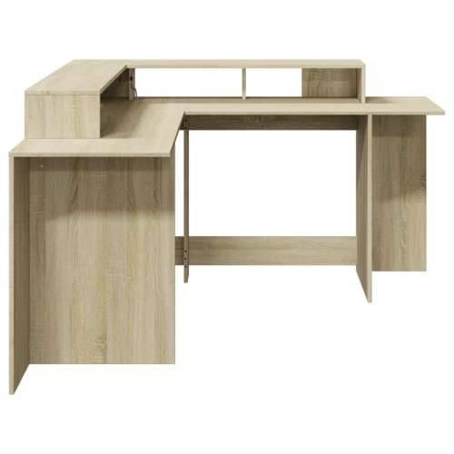 Radni stol s LED svjetlima 152x152x91 cm konstruirano drvo - sonoma hrast 152 x 152 x 91 cm Cijena