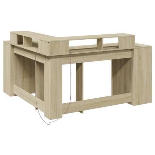 Radni stol s LED svjetlima 152x152x91 cm konstruirano drvo - sonoma hrast 152 x 152 x 91 cm Cijena