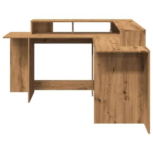 Radni stol s LED svjetlima boja hrasta 152x152x91 cm drveni - artisian oak 152 x 152 x 91 cm Cijena