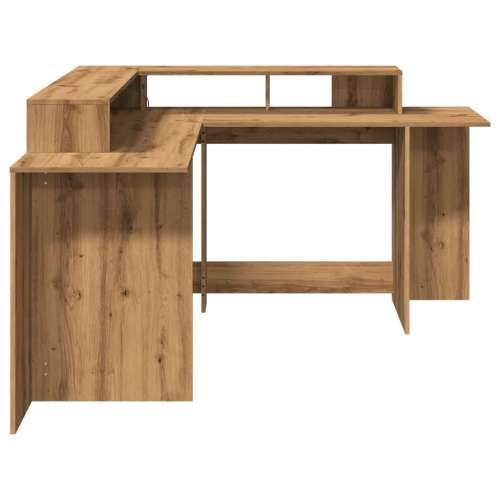 Radni stol s LED svjetlima boja hrasta 152x152x91 cm drveni - artisian oak 152 x 152 x 91 cm Cijena