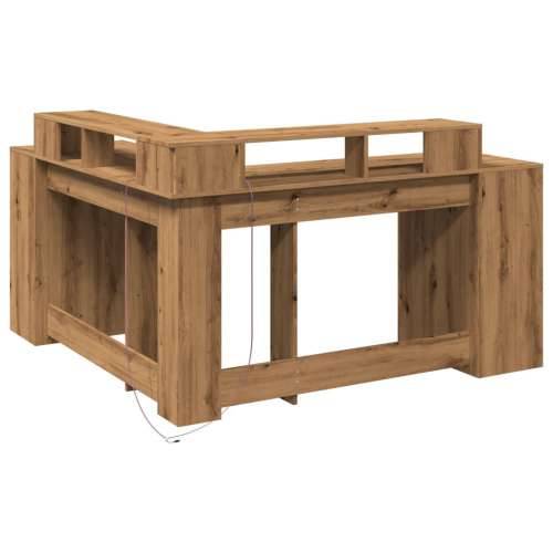 Radni stol s LED svjetlima boja hrasta 152x152x91 cm drveni - artisian oak 152 x 152 x 91 cm Cijena
