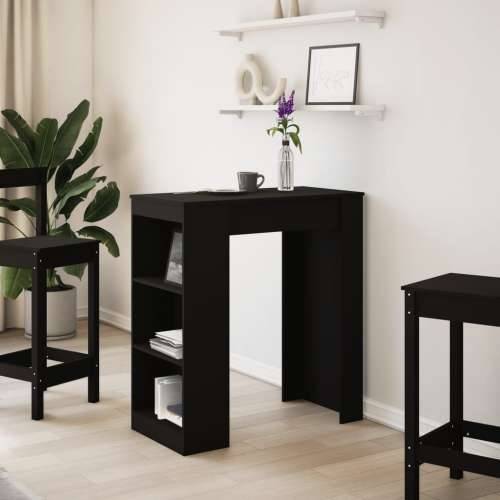 Barski stol s držačima crni 95x47x103,5 cm konstruirano drvo - Crna 1 Cijena