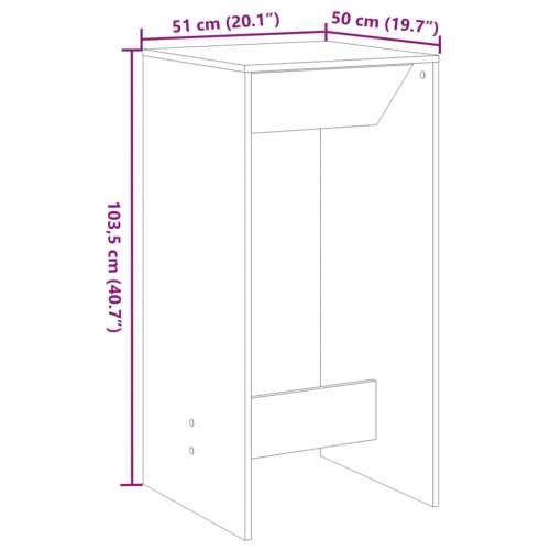 Barski stol siva boja hrasta 51x50x103,5 cm konstruirano drvo - hrast artisan 1 51 cm Cijena