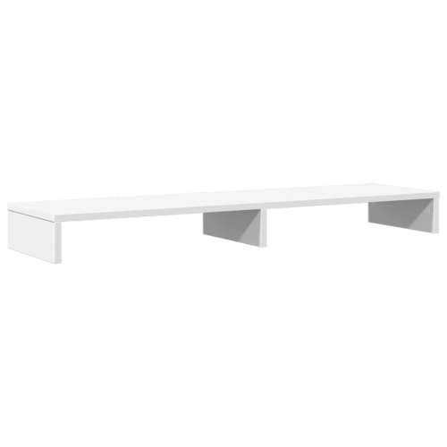 Stalak za monitor bijeli 100 x 27 x 10 cm od konstruiranog drva - Bijela 100 x 27 x 10 cm Cijena