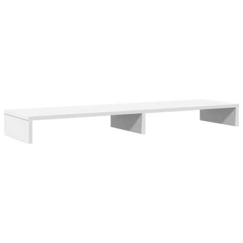 Stalak za monitor bijeli 100 x 27 x 10 cm od konstruiranog drva - Bijela 100 x 27 x 10 cm Cijena