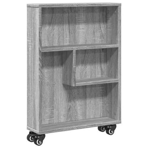 Uska kolica za pohranu boja hrasta 48x13x68cm konstruirano drvo Sivi hrast sonoma 1 Cijena