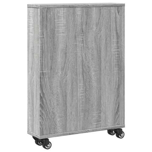 Uska kolica za pohranu boja hrasta 48x13x68cm konstruirano drvo Sivi hrast sonoma 1 Cijena