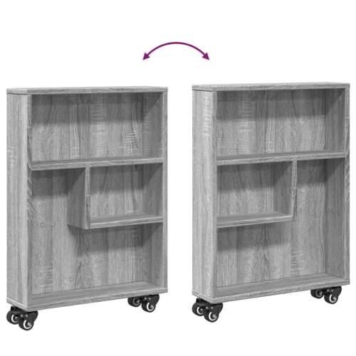 Uska kolica za pohranu boja hrasta 48x13x68cm konstruirano drvo Sivi hrast sonoma 1 Cijena