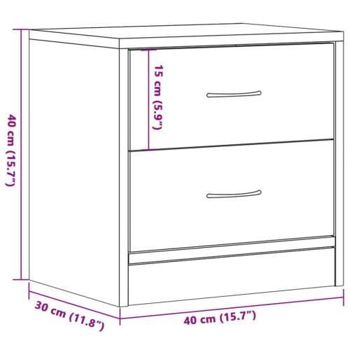 Noćni ormarići 2 kom boja drva 40x30x40 cm konstruirano drvo - Staro drvo 2 Cijena