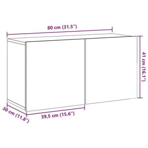 Zidni TV ormarić boja starog drva 80 x 30 x 41 cm - Staro drvo 1 80 cm Cijena