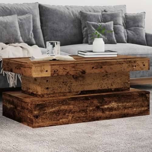 Stolić za kavu s LED svjetlima boja starog drva 90 x 50 x 40 cm - Staro drvo 1 90 cm Cijena