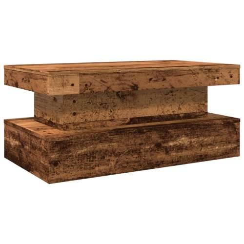 Stolić za kavu s LED svjetlima boja starog drva 90 x 50 x 40 cm - Staro drvo 1 90 cm Cijena