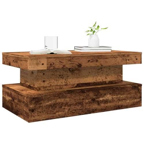 Stolić za kavu s LED svjetlima boja starog drva 90 x 50 x 40 cm - Staro drvo 1 90 cm Cijena