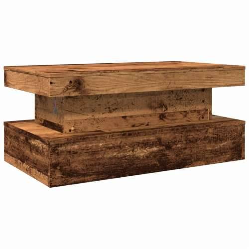 Stolić za kavu s LED svjetlima boja starog drva 90 x 50 x 40 cm - Staro drvo 1 90 cm Cijena