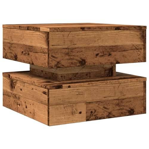 Stolić za kavu s LED svjetlima boja staro drvo 50 x 50 x 40 cm - Staro drvo 1 50 cm Cijena