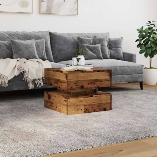 Stolić za kavu s LED svjetlima boja staro drvo 50 x 50 x 40 cm - Staro drvo 1 50 cm Cijena