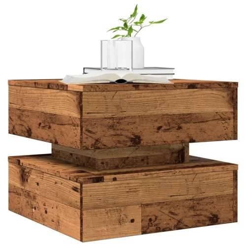 Stolić za kavu s LED svjetlima boja staro drvo 50 x 50 x 40 cm - Staro drvo 1 50 cm Cijena