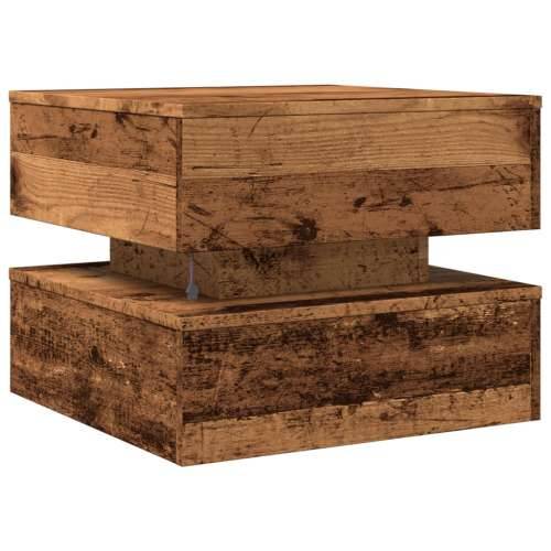 Stolić za kavu s LED svjetlima boja staro drvo 50 x 50 x 40 cm - Staro drvo 1 50 cm Cijena